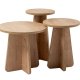 NORDVRK Lume salongbord, rundt - safir eik melamin (sett med 3)