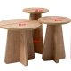 NORDVRK Lume salongbord, rundt - safir eik melamin (sett med 3)