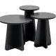 NORDVRK Lume salongbord, rundt - svart tremelamin (sett med 3)
