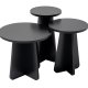 NORDVRK Lume salongbord, rundt - svart tremelamin (sett med 3)