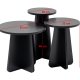 NORDVRK Lume salongbord, rundt - svart tremelamin (sett med 3)