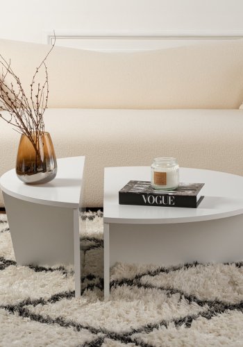 NORDVRK Orion salongbord - hvit melamin (sett med 2)