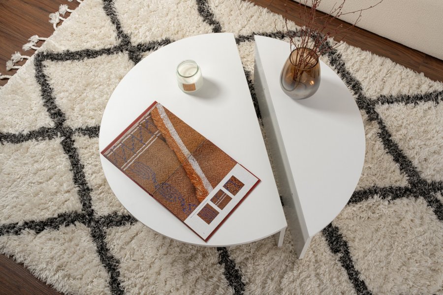 NORDVRK Orion salongbord - hvit melamin (sett med 2)