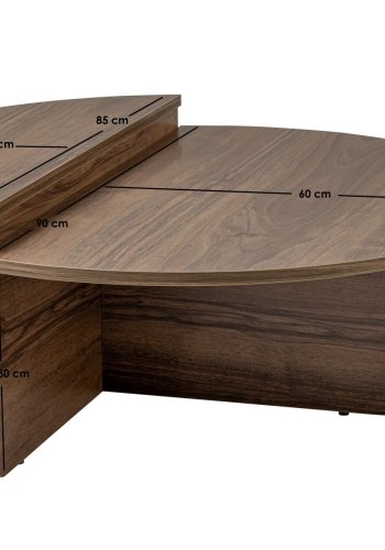 
NORDVÄRK orion sofabord - valnøtt melamin (sett med 2)
