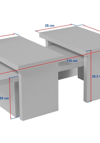 NORDVRK Sanctuary salongbord - hvit ressia marmor melamin (sett med 3)