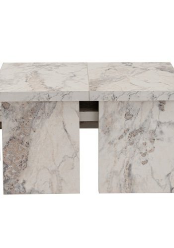 NORDVRK Sanctuary salongbord - hvit ressia marmor melamin (sett med 3)
