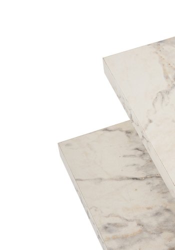 NORDVRK Sanctuary salongbord - hvit ressia marmor melamin (sett med 3)