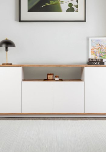 NORDVÄRK Arista - Hvid, konsol i atlantisk fyrretr