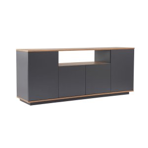 NORDVRK Arista sknk, m. 4 lger, 2 hylder - antracit og atlantisk fyrretr melamin (180x44,5)