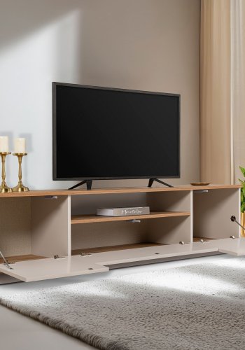 NORDVÄRK Veramont TV-bord, m. 3 lger, 1 hylde - Kashmir og atlantisk fyrretr melamin (180x44,5)