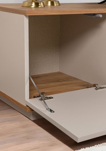 NORDVÄRK Veramont TV-bord, m. 3 lger, 1 hylde - Kashmir og atlantisk fyrretr melamin (180x44,5)