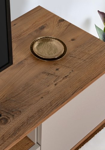 NORDVÄRK Veramont TV-bord, m. 3 lger, 1 hylde - Kashmir og atlantisk fyrretr melamin (180x44,5)