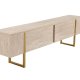 NORDVRK Serenity TV-bord, m. 2 drer - travertin melamin og gull (180x29,5)