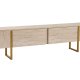 NORDVRK Serenity TV-bord, m. 2 drer - travertin melamin og gull (180x29,5)