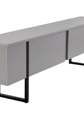 NORDVRK Serenity TV-bord, m. 2 drer - gr melamin og svart (180x29,5)