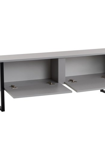 NORDVRK Serenity TV-bord, m. 2 drer - gr melamin og svart (180x29,5)