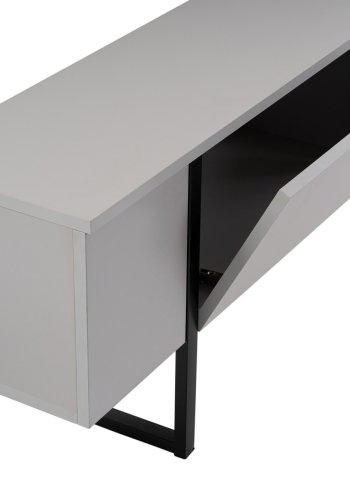 NORDVRK Serenity TV-bord, m. 2 drer - gr melamin og svart (180x29,5)