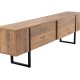 NORDVRK Serenity TV-bord, m. 2 drer - Atlantic Pine melamin og svart (180x29,5)