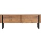 NORDVRK Serenity TV-bord, m. 2 drer - Atlantic Pine melamin og svart (180x29,5)