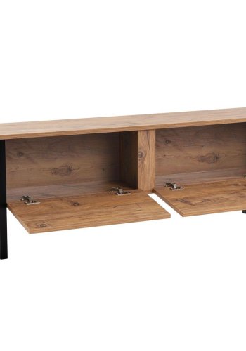 NORDVRK Serenity TV-bord, m. 2 drer - Atlantic Pine melamin og svart (180x29,5)