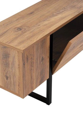 NORDVRK Serenity TV-bord, m. 2 drer - Atlantic Pine melamin og svart (180x29,5)