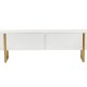 NORDVRK Serenity TV-bord, m 2 drer - hvit melamin og gull (180x29,5)