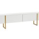 NORDVRK Serenity TV-bord, m 2 drer - hvit melamin og gull (180x29,5)