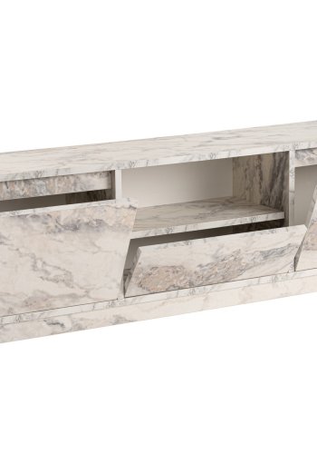 NORDVRK Vanguard TV-bord, m. 3 drer og 1 rom - Fressia marmor melamin (160x29,5)