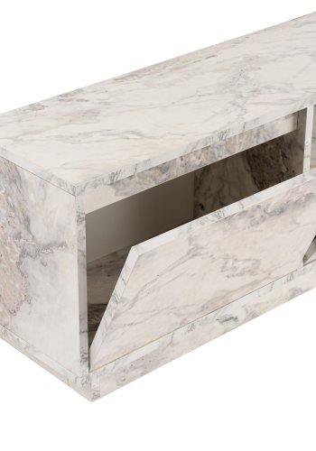 NORDVRK Vanguard TV-bord, m. 3 drer og 1 rom - Fressia marmor melamin (160x29,5)