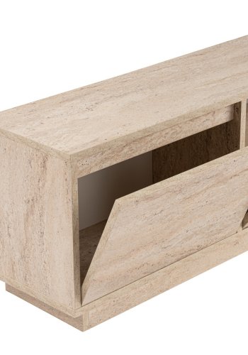 NORDVRK Vanguard TV-bord, m. 3 drer og 1 rom - travertin melamin (160x29,5)