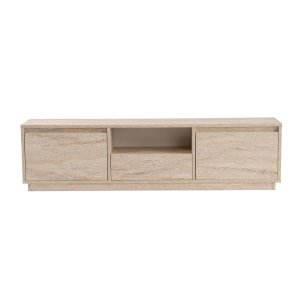 NORDVRK Vanguard TV-bord, med 3 drrar och 1 fack - travertinmelamin (160x29,5)