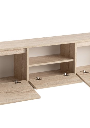NORDVRK Vanguard TV-bord, m. 3 drer og 1 rom - travertin melamin (160x29,5)