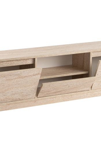 NORDVRK Vanguard TV-bord, m. 3 drer og 1 rom - travertin melamin (160x29,5)
