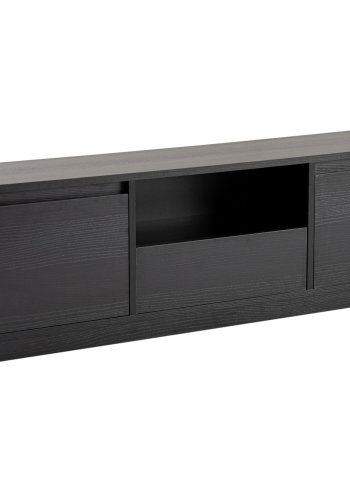 NORDVRK Vanguard TV-bord, m. 3 drer og 1 rom - svart tremelamin (160x29,5)