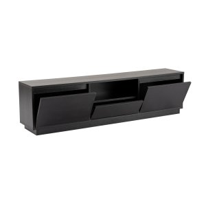 NORDVRK Vanguard TV-bord, w. 3 drrar och 1 fack - svart trmelamin (160x29,5)
