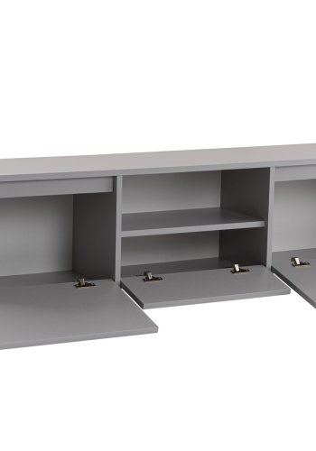 NORDVRK Vanguard TV-bord, med 3 drer og 1 rom - gr melamin (160x29,5)