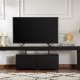 NORDVRK Enklave TV-bord, m. 2 drer og 3 pne rom - svart tremelamin (180x31,3)
