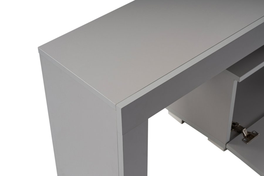 NORDVRK Enklave TV-bord, m. 2 drer og 3 pne rom - gr melamin (180x31,3)