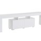 NORDVRK Enklave TV-bord, m. 2 drer og 3 pne rom - hvit melamin (180x31,3)