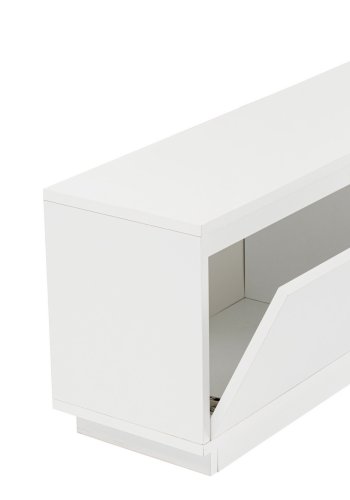 NORDVÄRK Vanguard TV-Tisch, m. 3 Türen und 1 Fach - weißes Melamin (160x29,5)