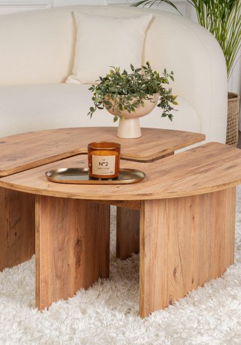 NORDVRK Moira sofabord, rundt - Atlantisk furu melamin (90)