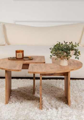 NORDVRK Moira sofabord, rundt - Atlantisk furu melamin (90)