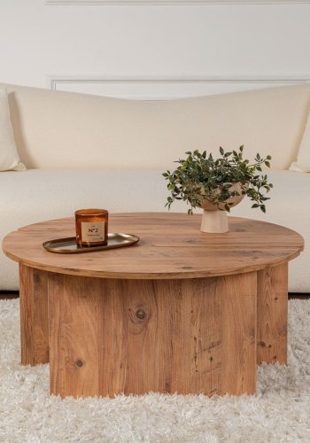 NORDVRK Moira sofabord, rundt - Atlantisk furu melamin (90)