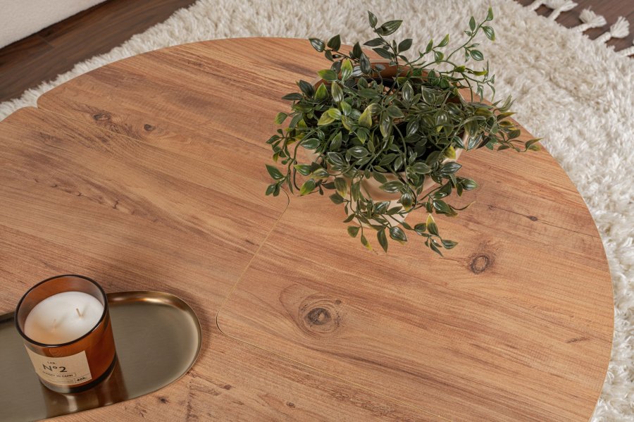 NORDVRK Moira sofabord, rundt - Atlantisk furu melamin (90)