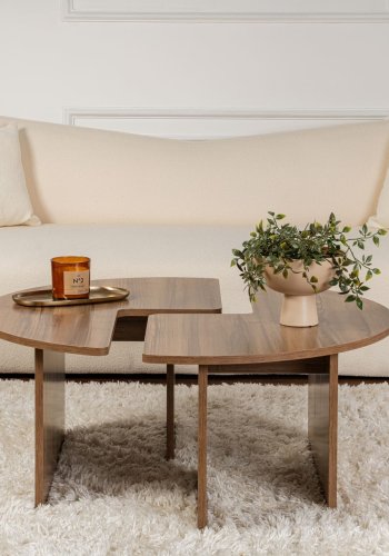 NORDVRK Moira salongbord, rundt - valnttfarget melamin (90)