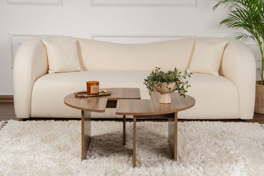 NORDVRK Moira salongbord, rundt - valnttfarget melamin (90)