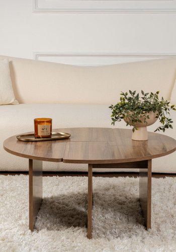 NORDVRK Moira salongbord, rundt - valnttfarget melamin (90)