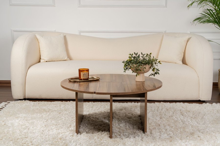 NORDVRK Moira salongbord, rundt - valnttfarget melamin (90)