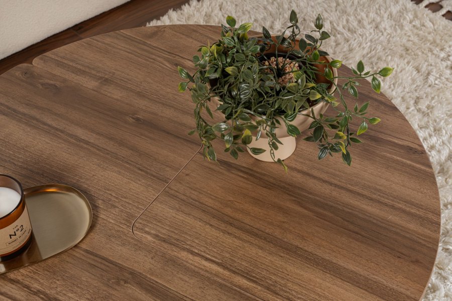 NORDVRK Moira salongbord, rundt - valnttfarget melamin (90)