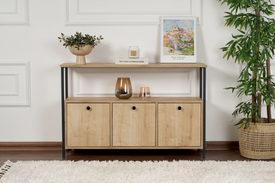 NORDV&Auml;RK Solace - Eik, Sort konsoll